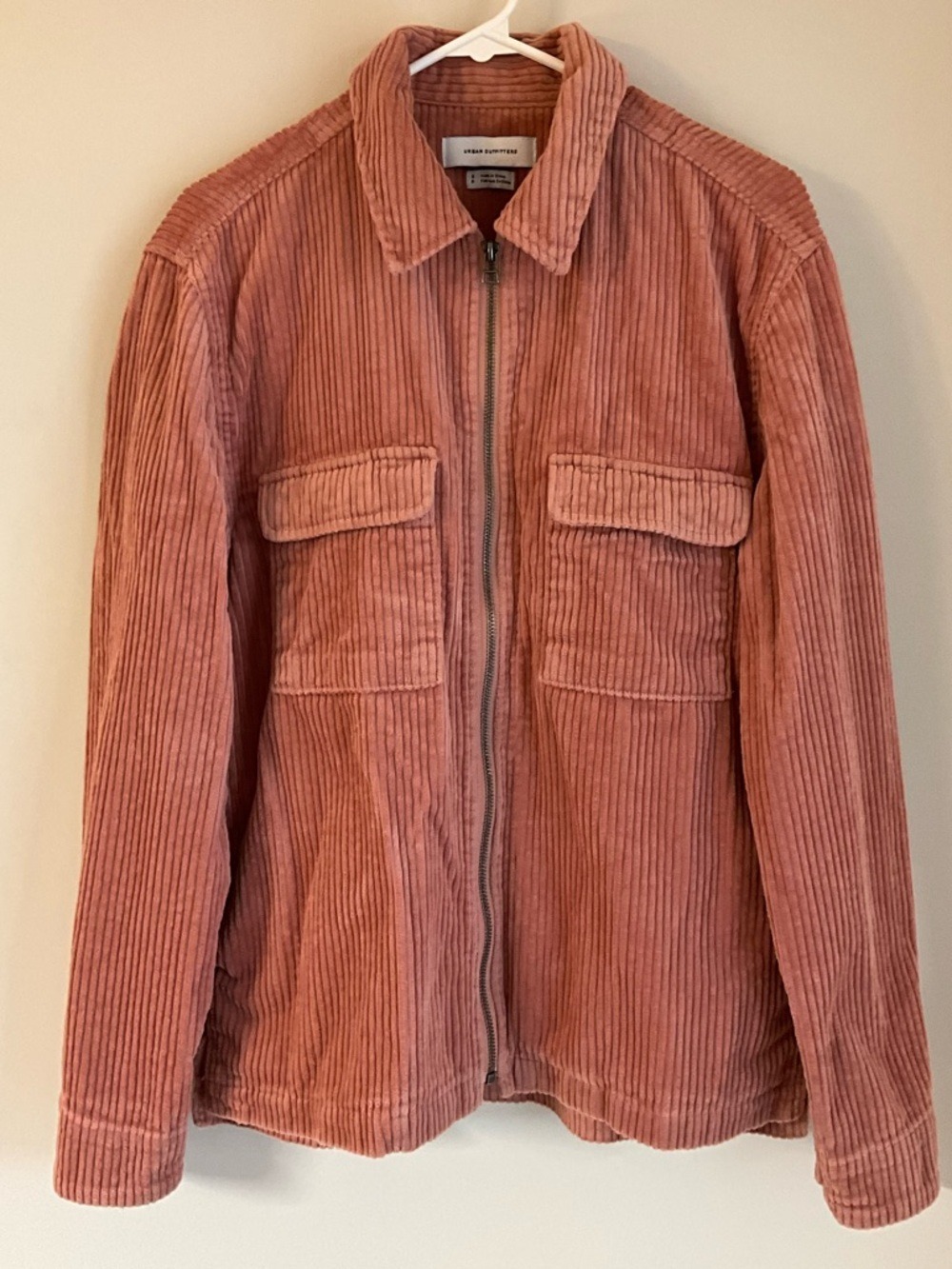 Urban Outfitters Ryder Corduroy Zip Up Shacket in blush -small (unisex for sure)